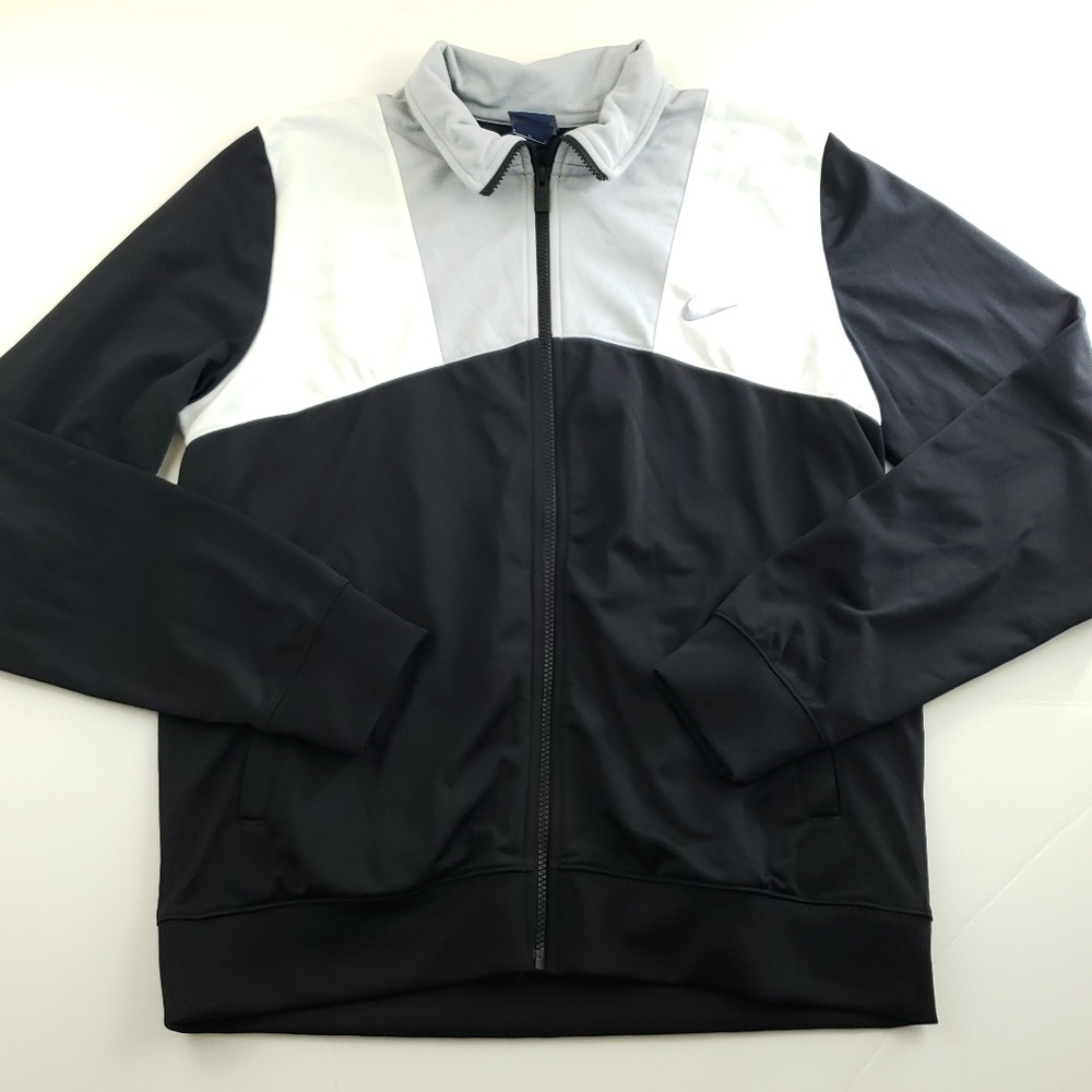 Nike womens black white Gray zip up jacket large